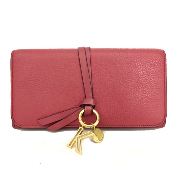 Chloe Alphabet K Leather Long Bifold Wallet purse /6P1833 - Main Image